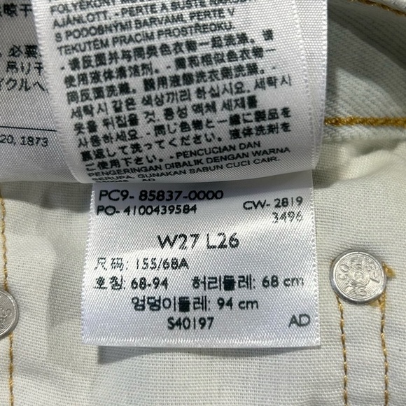 Levi's 501 Original Piece Denim Cropped Jeans Light Wash W27 L26 - Picture 10 of 11